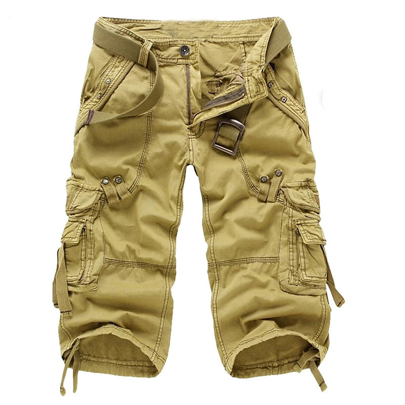Herren Cargo-Shorts in Uni-Farbe mit mehreren Taschen
