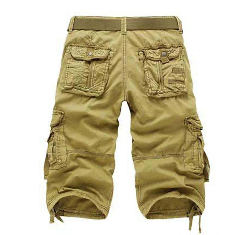 Herren Cargo-Shorts in Uni-Farbe mit mehreren Taschen