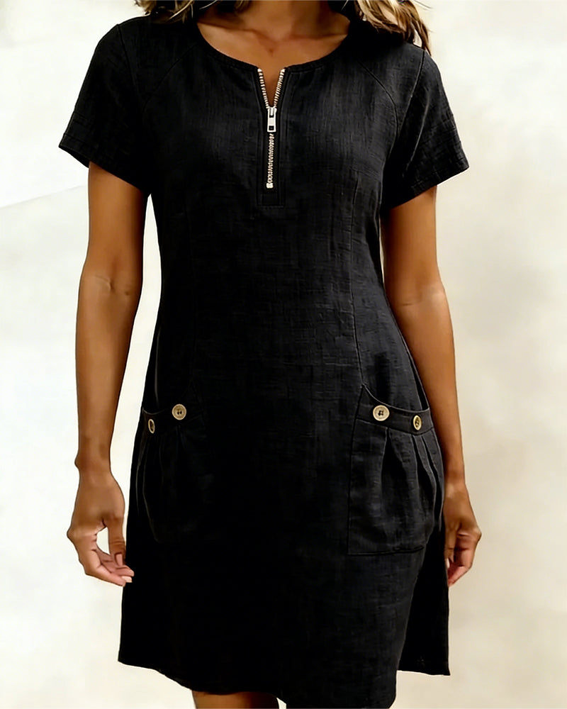 Damen-Etui-Kleid, kurzärmelig