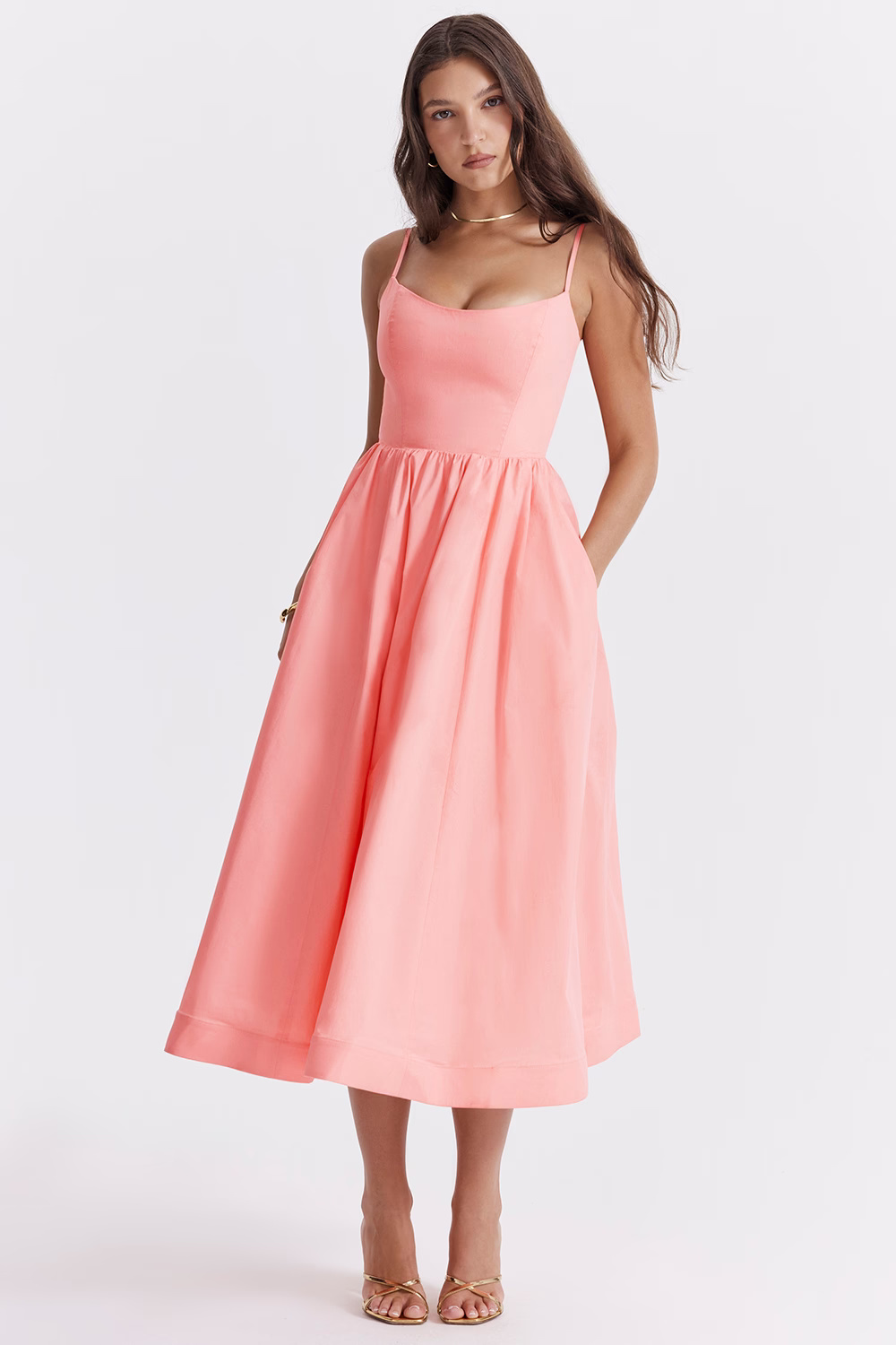 Elegantes Korsett Sommer Midi Kleid
