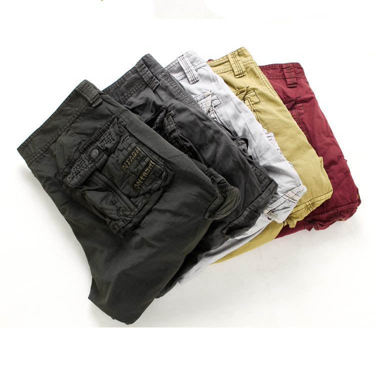 Herren Cargo-Shorts in Uni-Farbe mit mehreren Taschen