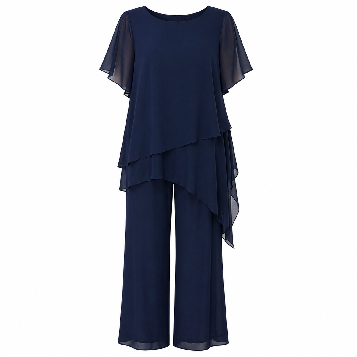 Zweiteiliges Set mit mehrlagigem Oberteil und Hose