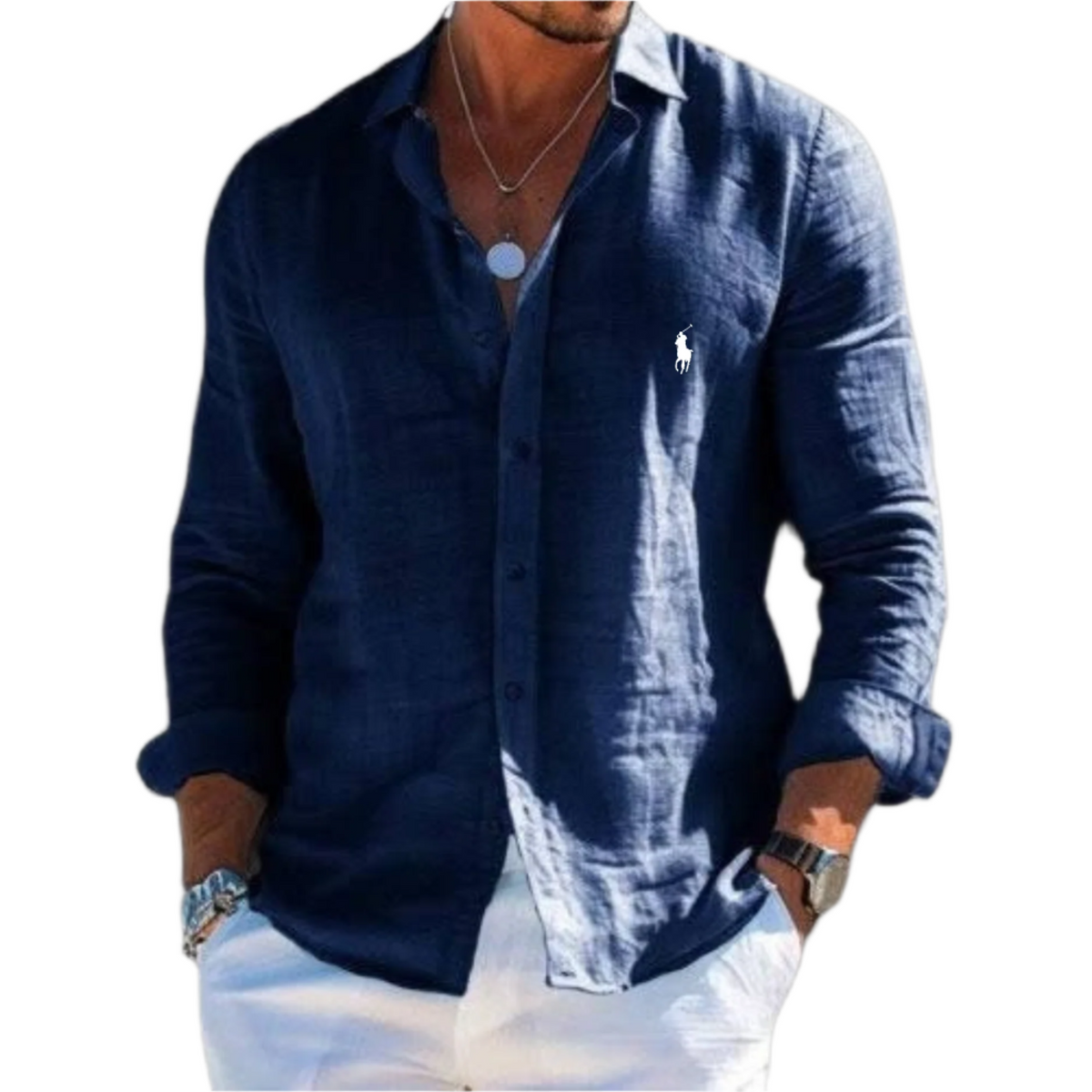 Klassisches Langarm-Polo-Shirt für Herren