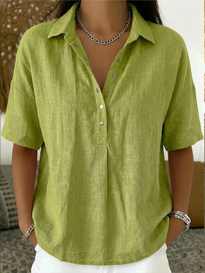 Bluse mit Kragen und Knopfleiste (1 kaufen, 1 GRATIS dazu)