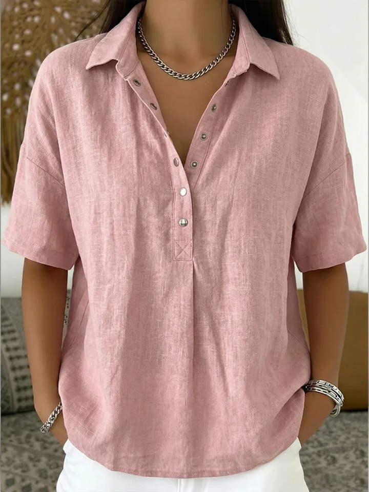 Bluse mit Kragen und Knopfleiste (1 kaufen, 1 GRATIS dazu)