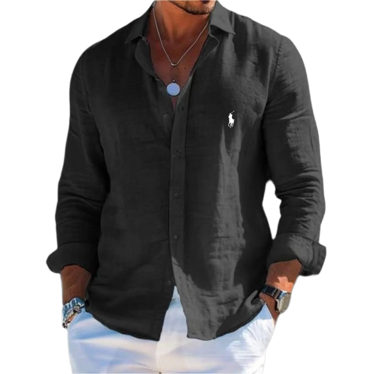 Klassisches Langarm-Polo-Shirt für Herren
