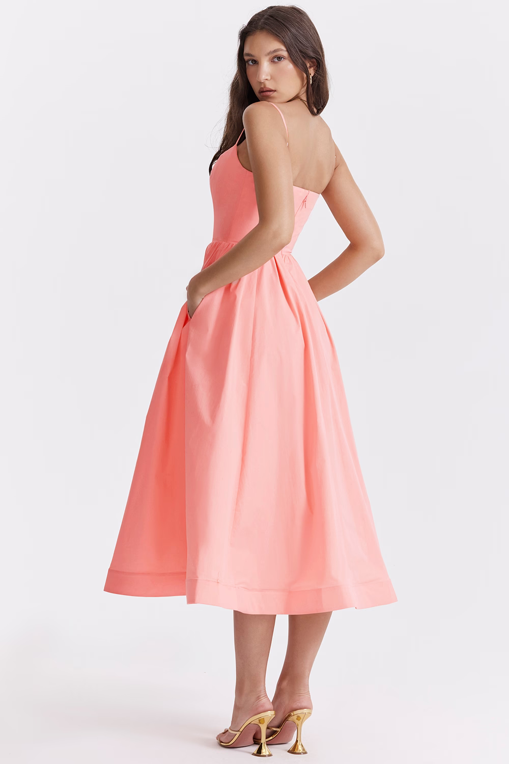 Elegantes Korsett Sommer Midi Kleid