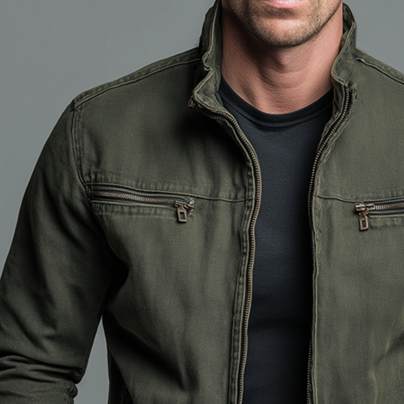 Vintage Baumwolljacke mit Reißverschluss