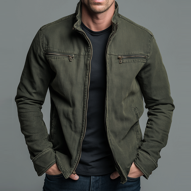Vintage Baumwolljacke mit Reißverschluss