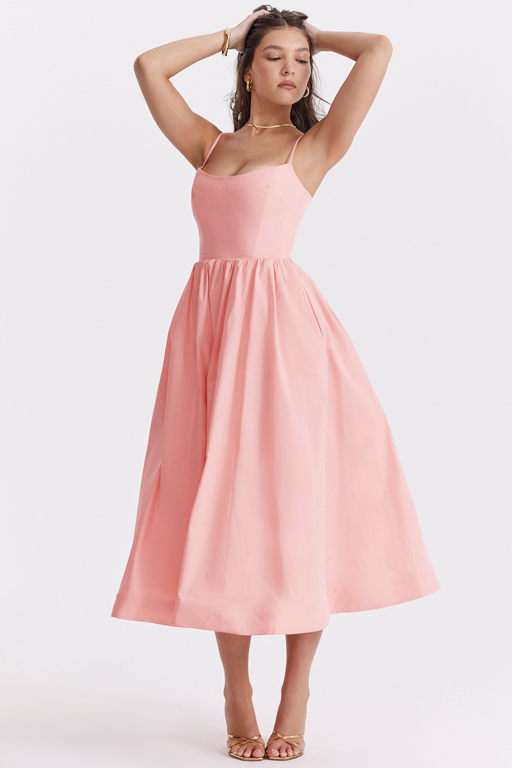 Elegantes Korsett Sommer Midi Kleid