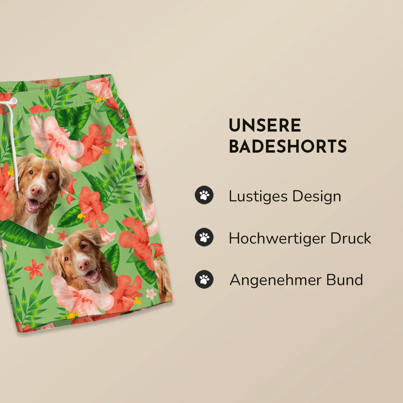 Personalisierte Badehose "Haustier"