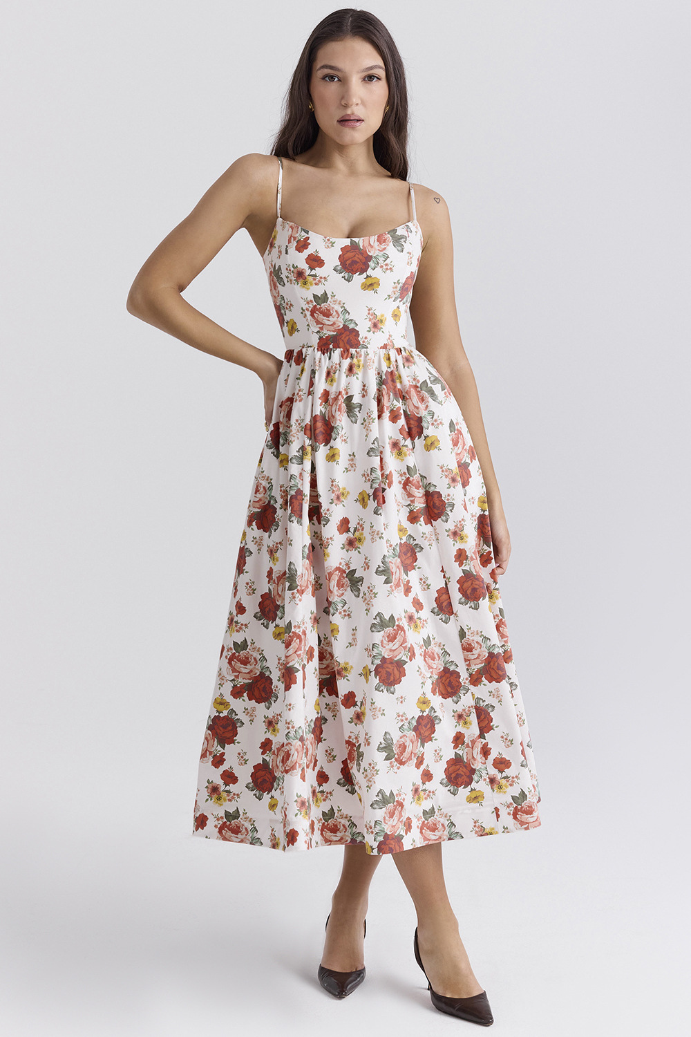 Elegantes Korsett Sommer Midi Kleid