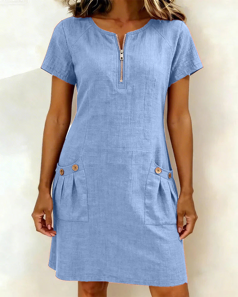 Damen-Etui-Kleid, kurzärmelig