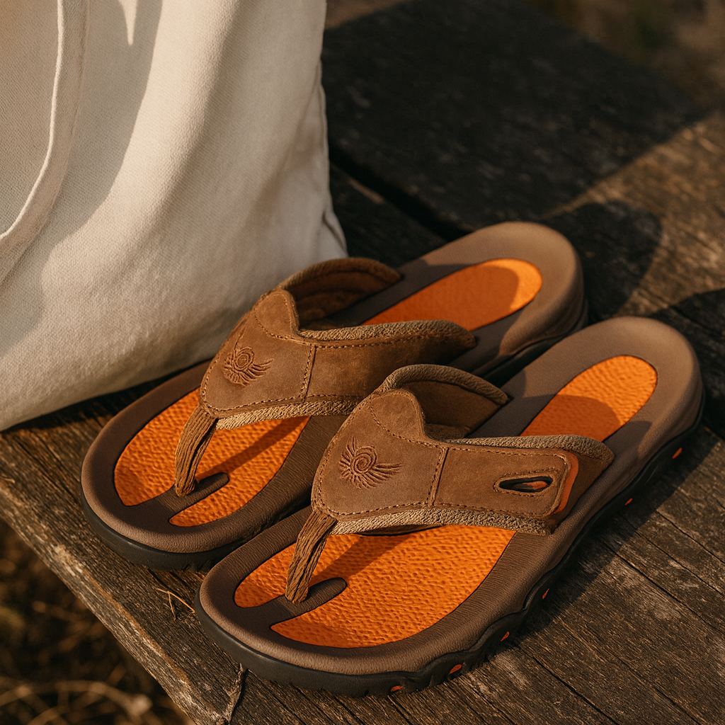 Leder-Sandalen mit Komfortfußbett