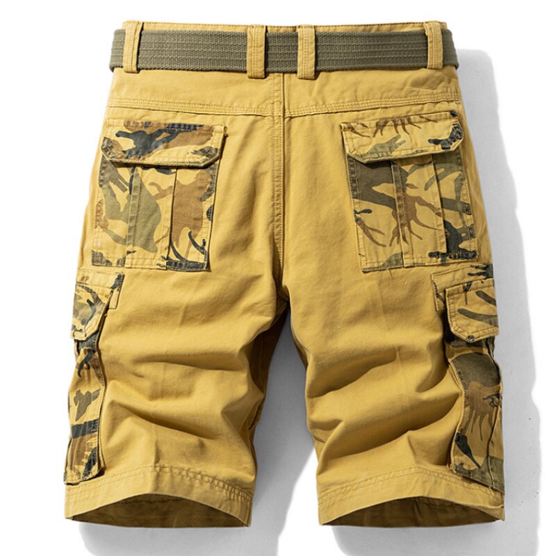 Latzhose Casual Jungen Tarnmuster Taschen-Nähte Herren-Shorts