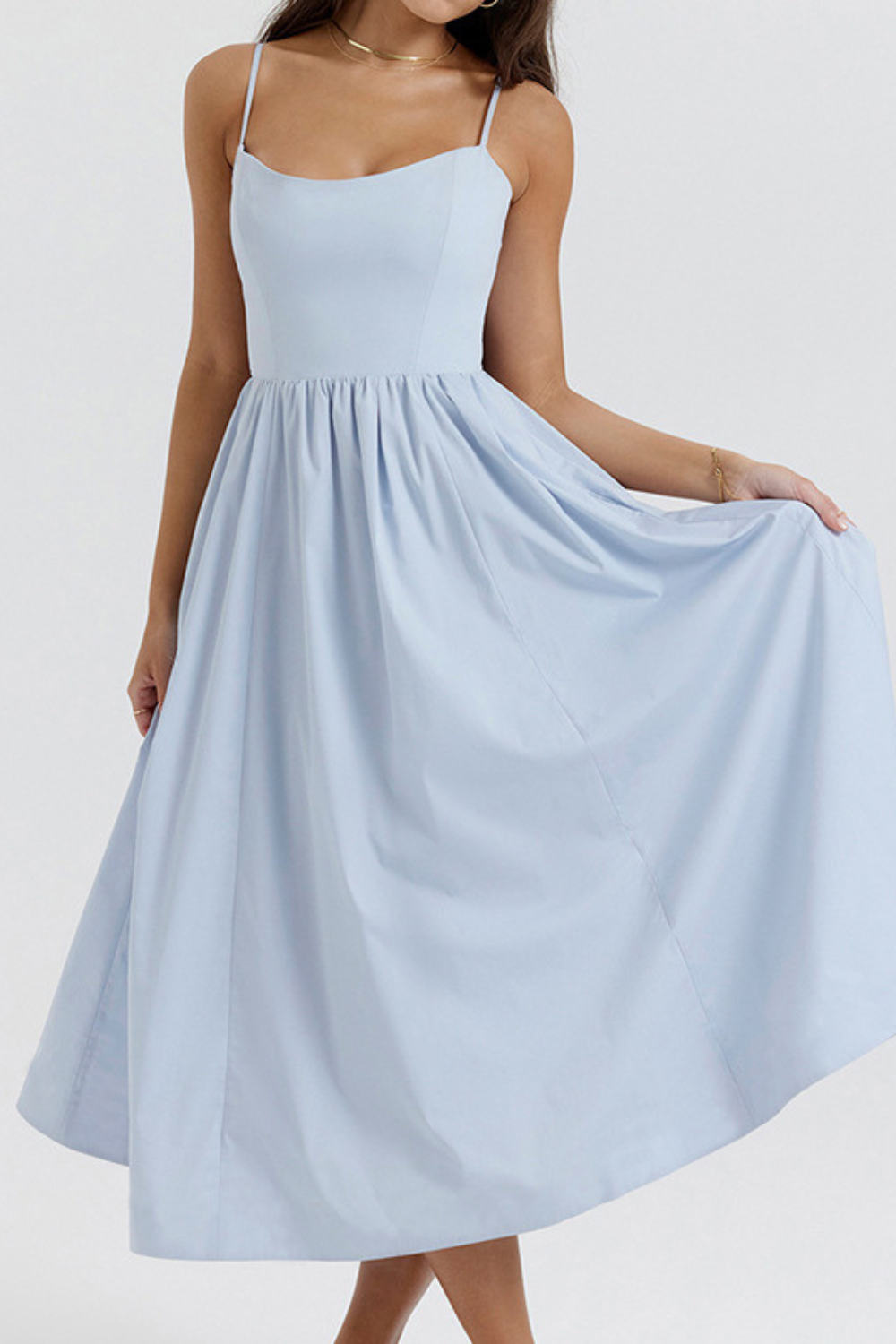 Elegantes Korsett Sommer Midi Kleid