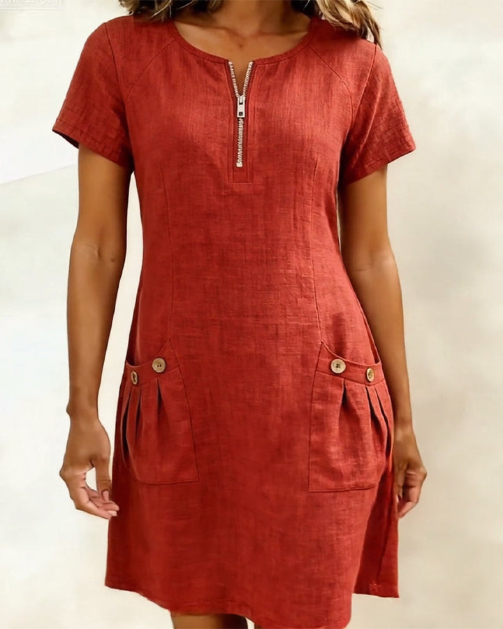 Damen-Etui-Kleid, kurzärmelig