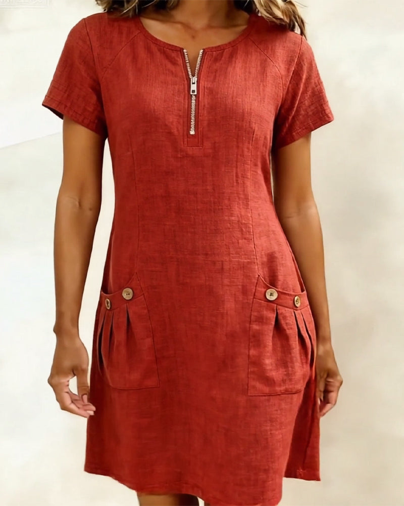 Damen-Etui-Kleid, kurzärmelig