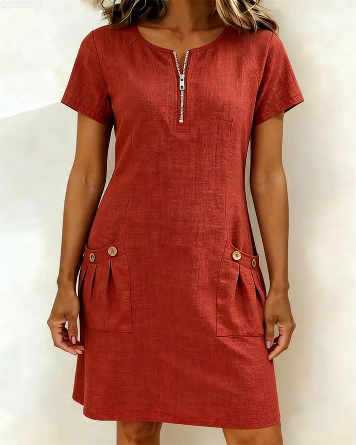 Damen-Etui-Kleid, kurzärmelig