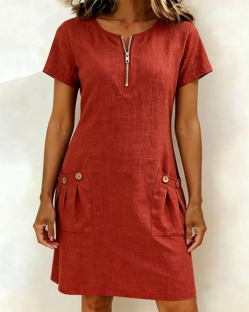 Damen-Etui-Kleid, kurzärmelig