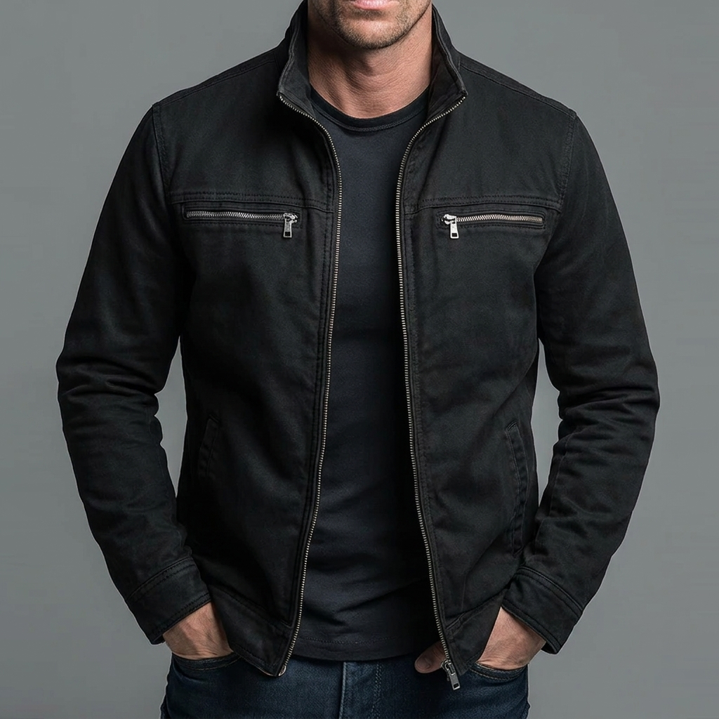 Vintage Baumwolljacke mit Reißverschluss