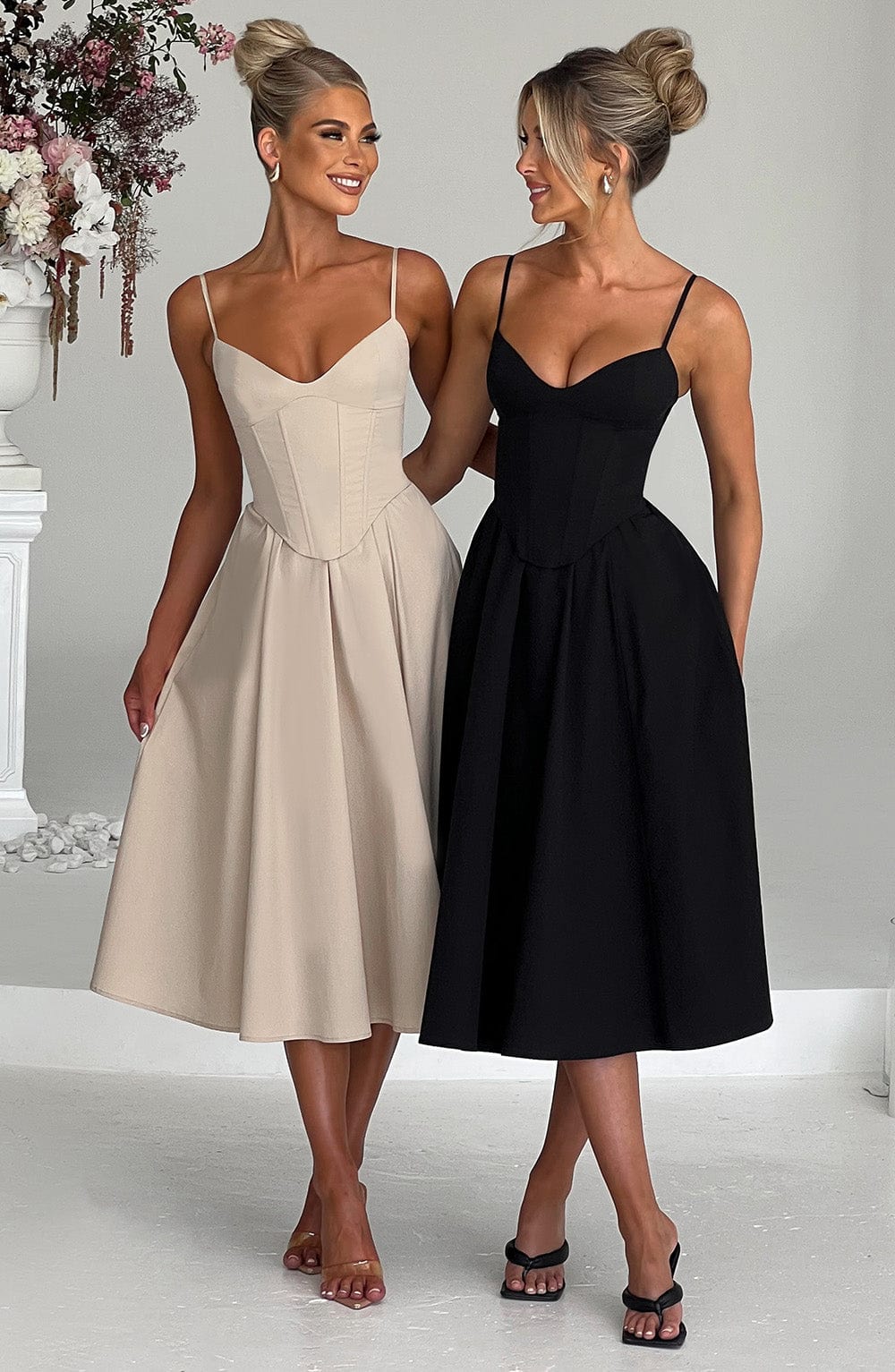 Elegantes Midi Kleid im Corset Stil
