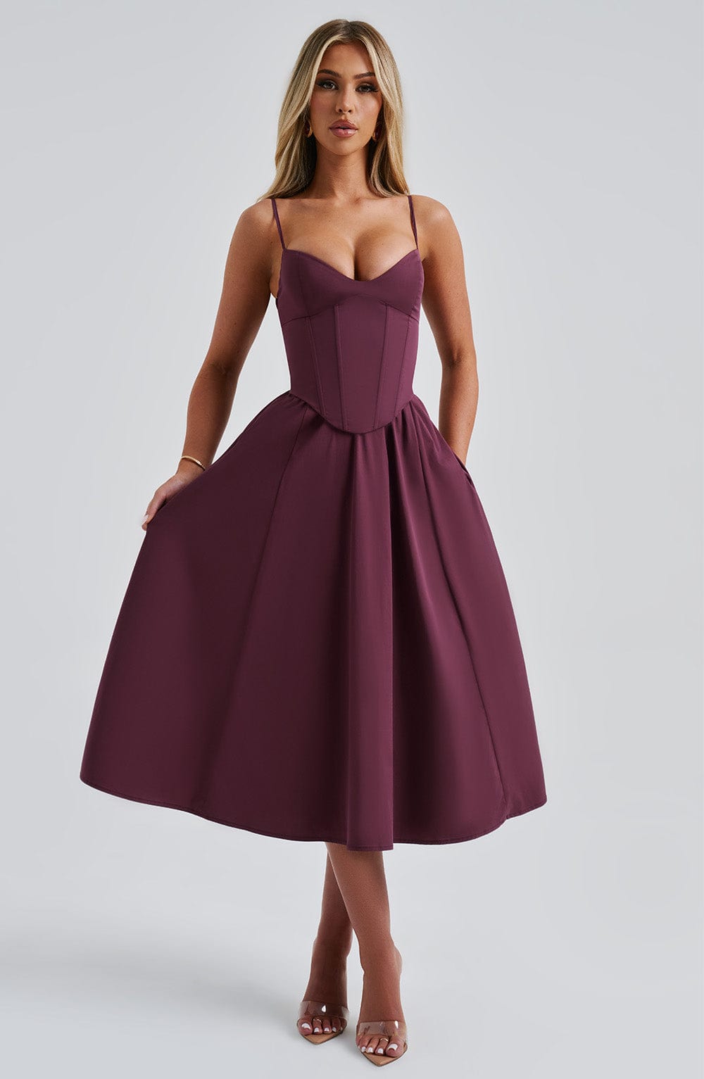 Elegantes Midi Kleid im Corset Stil