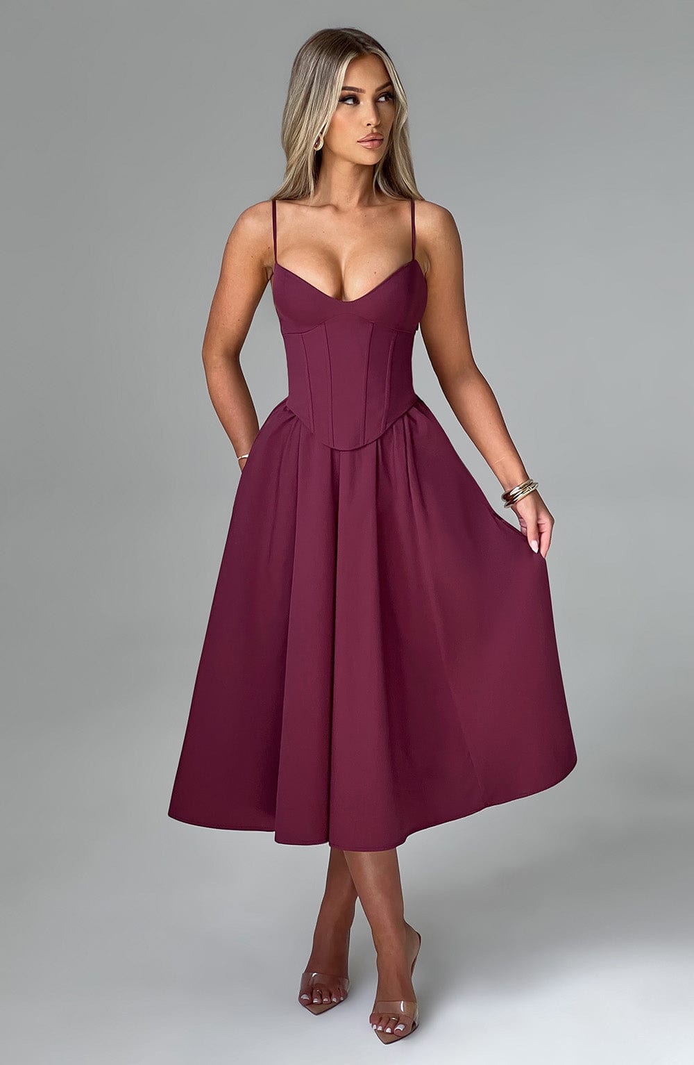 Elegantes Midi Kleid im Corset Stil