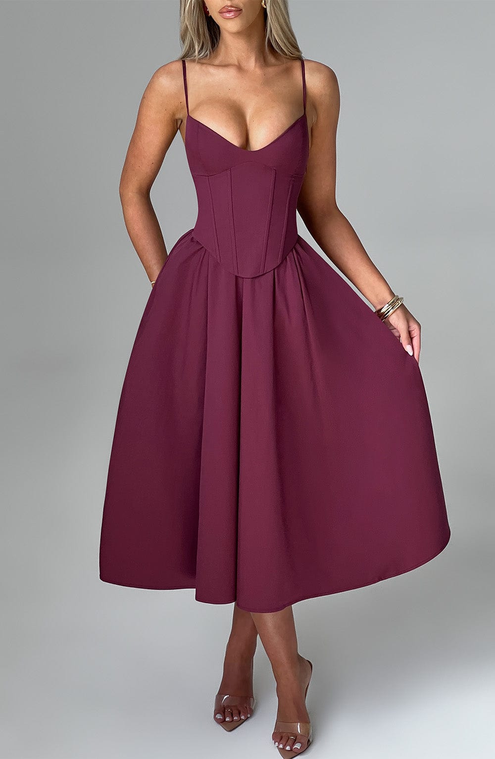 Elegantes Midi Kleid im Corset Stil