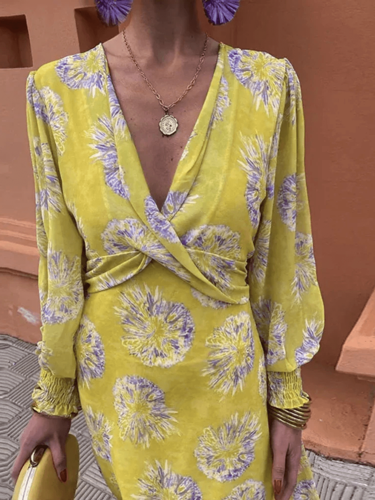 Florales Maxikleid mit Wickelausschnitt
