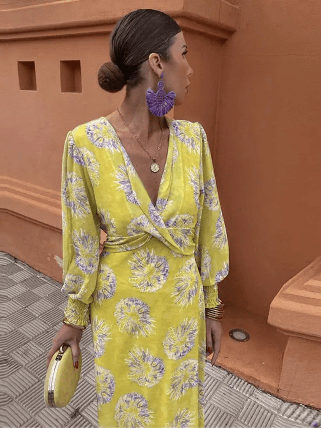 Florales Maxikleid mit Wickelausschnitt