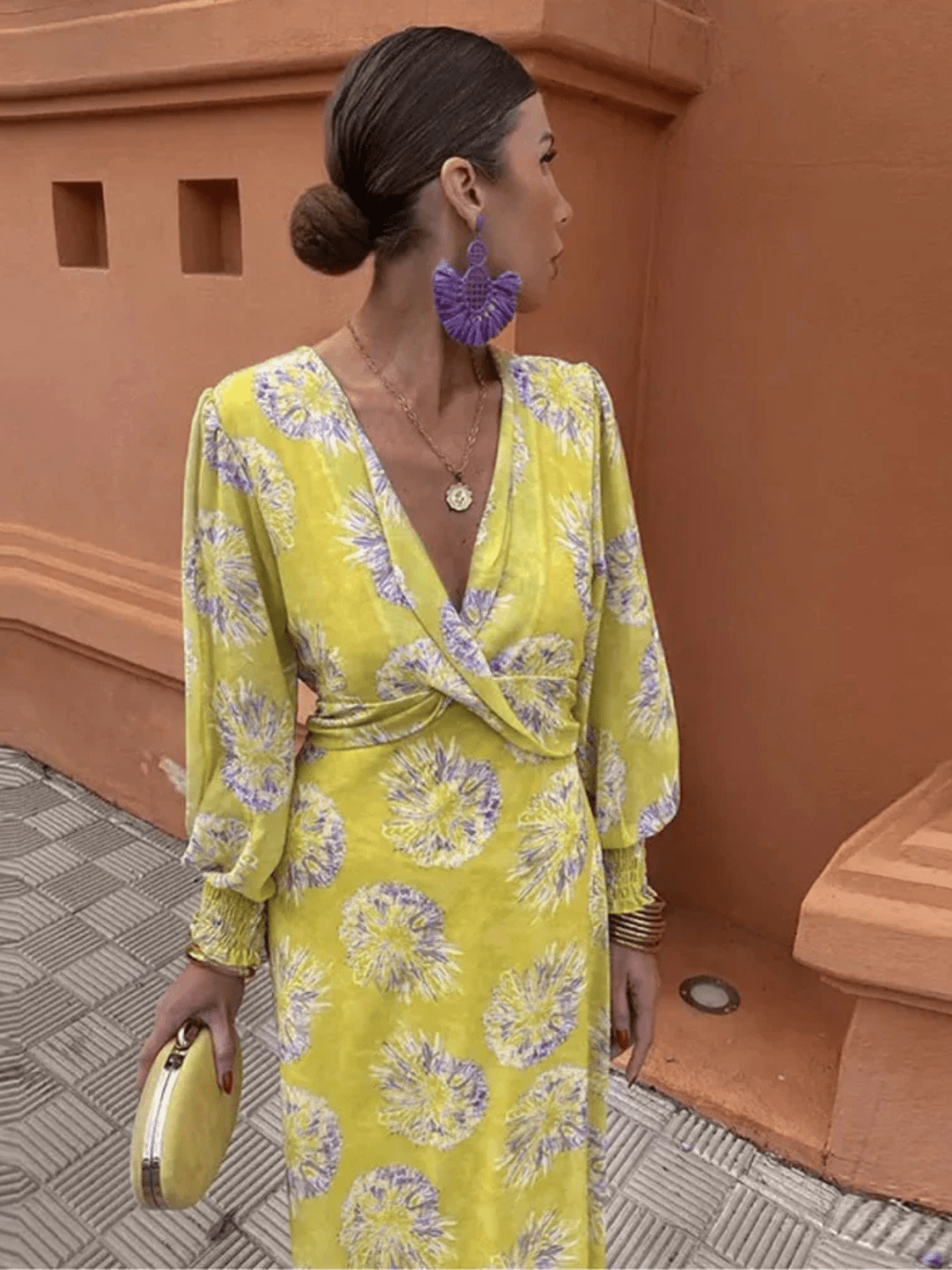 Florales Maxikleid mit Wickelausschnitt