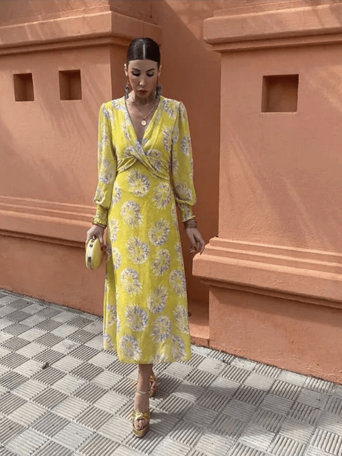 Florales Maxikleid mit Wickelausschnitt