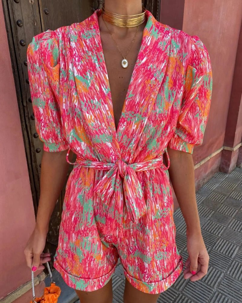 Eleganter Jumpsuit mit abstraktem Print