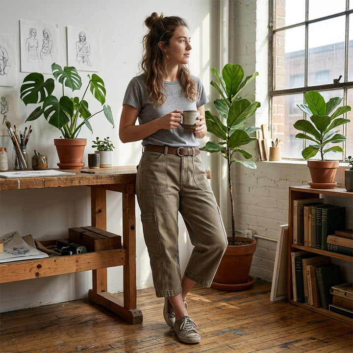 Cargo-Caprihose aus Denim (1 kaufen, 1 GRATIS dazu)