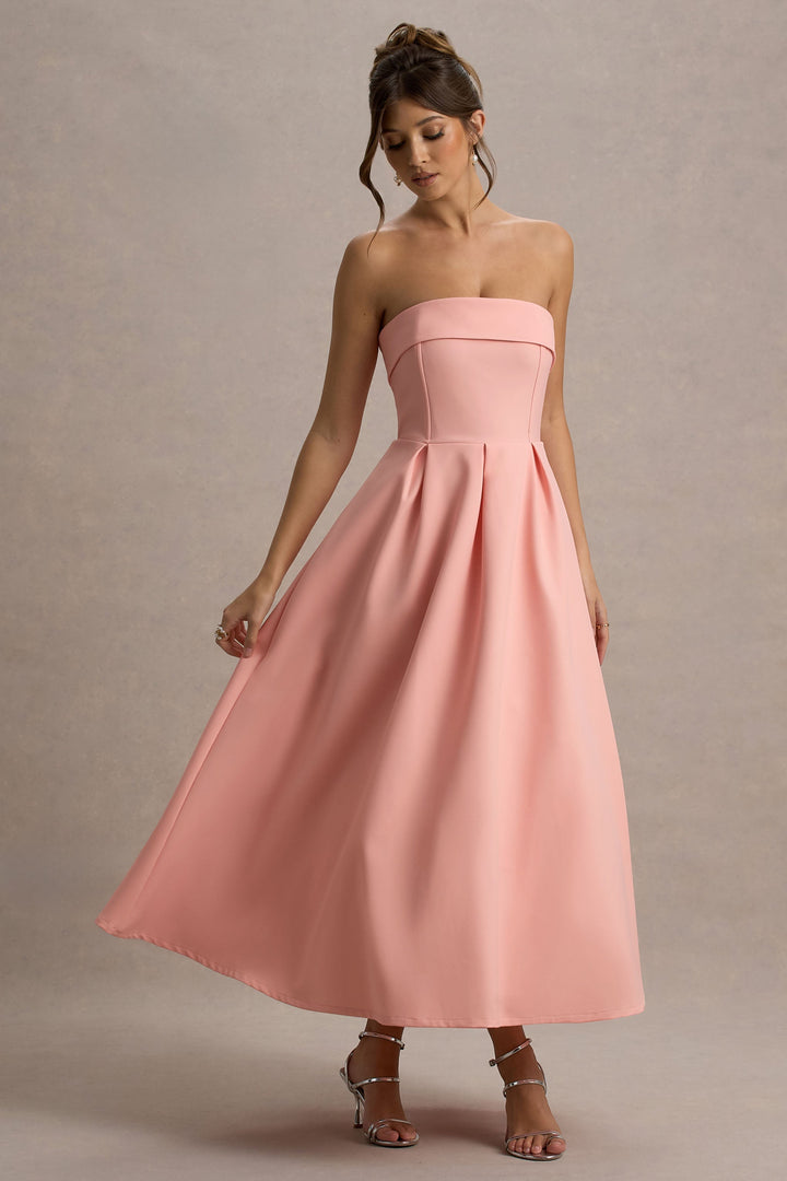 Stilvolles Midi-Kleid mit Schulterfreiem Ausschnitt
