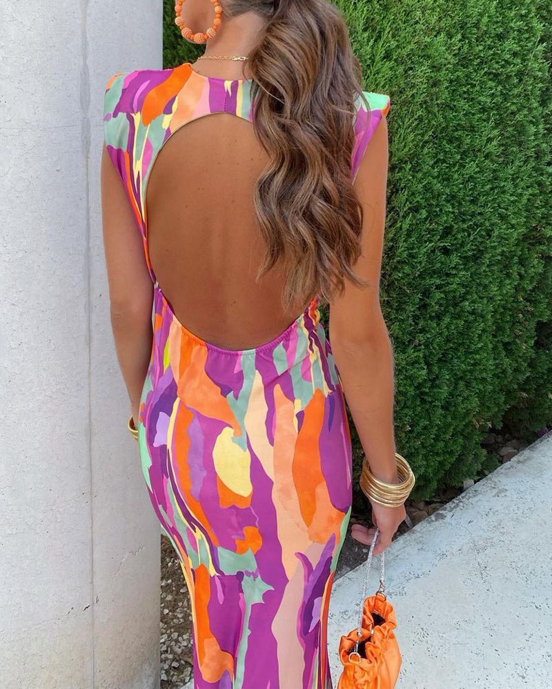 Maxikleid mit Rückenausschnitt und Schleifendetail